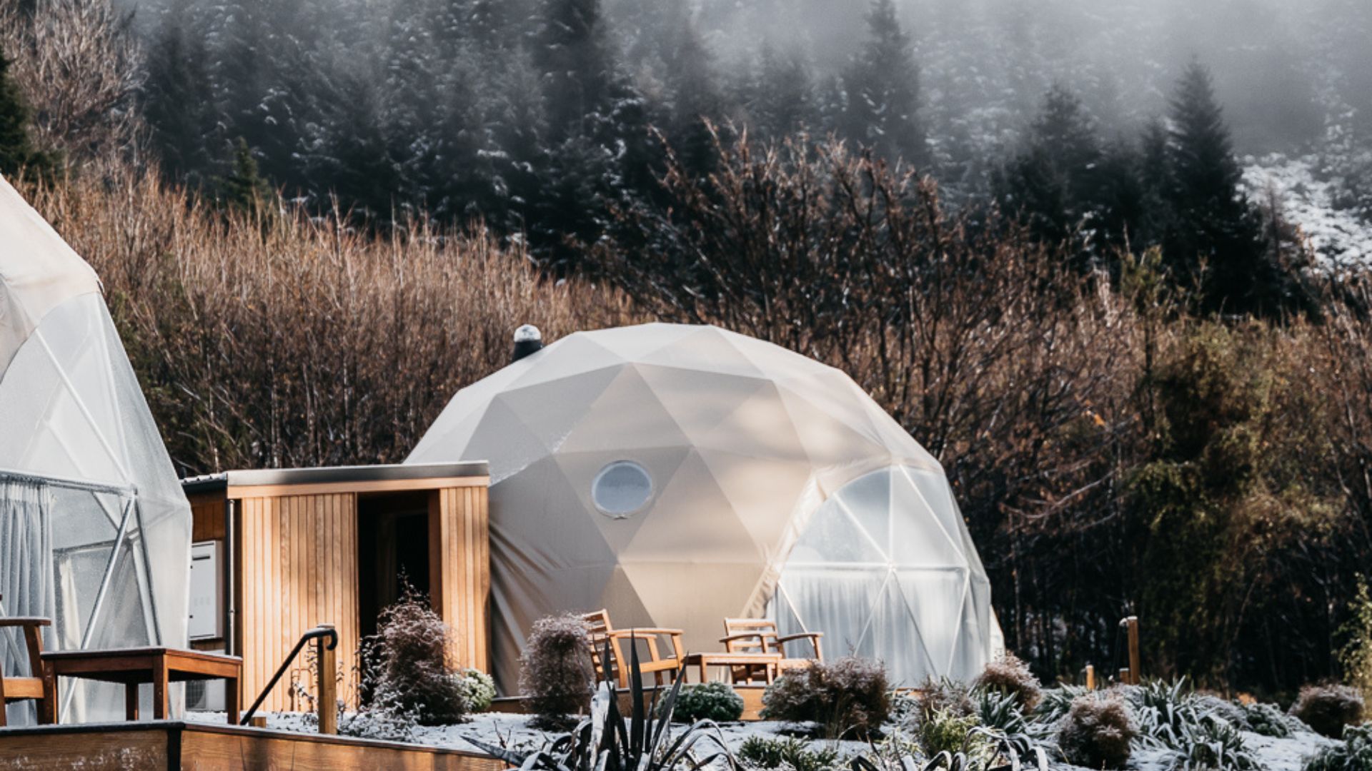 Cross Hill Domes in snow during winter